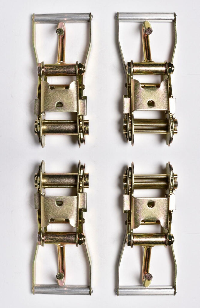 4x Ratchet Snap Handle 2" J Hook Truck Tie Down f Race Hauler Tow Dolly Strap