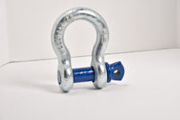 5/8" Lift Tow Bow Shackle D-Ring w 3/4" Clevis Screw Pin WLL 3.25 TON Galv-Blue