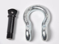 2x 7/8" Bow Shackle D-Ring Zinc Plated w Black 1" Clevis Screw Pin 14000 lbs New