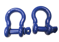 x2 OPEN BOX Bow Shackle Blue 7/8" D-Ring 6.5 Ton w 1" Clevis Screw Pin WLL14000