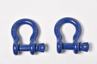 2Pack 5/8" Blue Bow Shackle D-Ring w 3/4" Clevis Screw Pin WLL 7000 lbs 3.25 TON