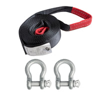 Tow Strap 20ft Snow Rescue 3x20 3" 20000 lbs 9Ton w 2x 7/8 Bow Shackles