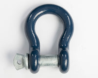 4x 7/8" Bow Shackle D-Ring BLUE w Zinc Plated Clevis Screw Pin 14000 lbs