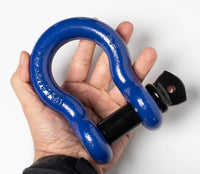 Two Open Box BLUE D-Ring 7/8" Bow Shackle w black pin 10500 LB Capacity Jeep CJ
