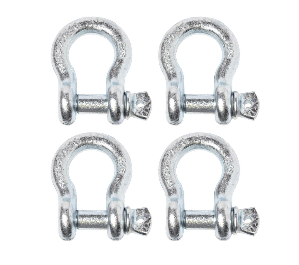 4 Pack 5/8" Bow Shackle D-Ring w 3/4" Clevis Screw Pin WLL 7000 lbs 3.25 TON