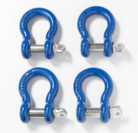 4x Bow Shackles f Jeep BLUE 3/4" D Ring Gal Screw Pin CJ Off Road