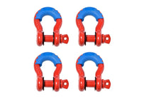 4x 3/4" Red DRing Bow Shackle 10500LB w Blue Plastic noise vibration Protector