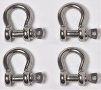 4 pcs 3/8" Anchor Shackle D Clevis Bow Ring 304 Stainless Steel Sailboat Rigging