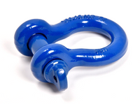 Pair of 3/4" Blue Bow Shackle 10500LB w Blue Plastic noise vibration Protector