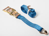 2x Blue Ratchet Strap J Hook 1.5"x15' 4000lb Heavy Duty Tie Down Cargo ATV UTV