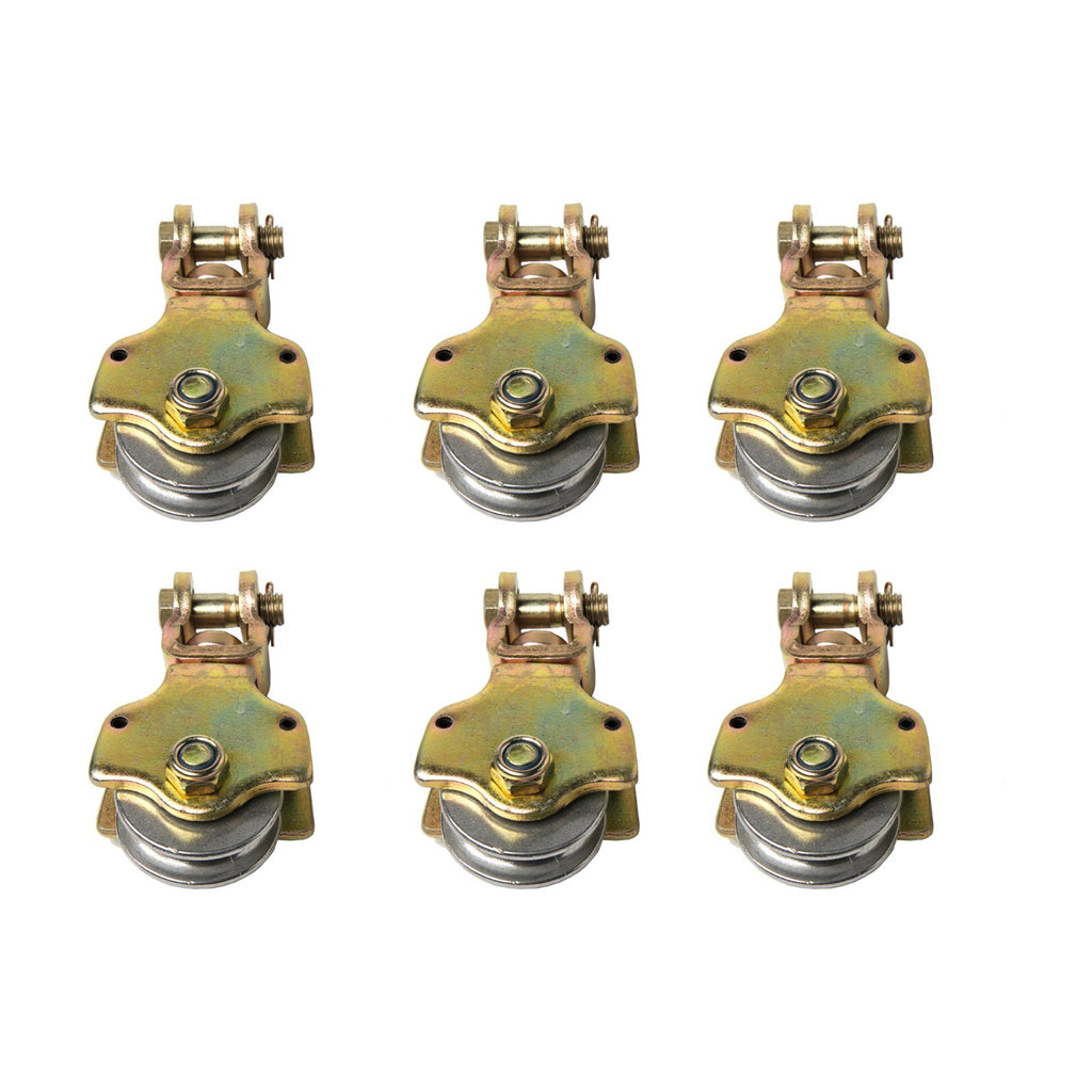 6xWire Rope No Hook Pulley Block 2Ton Swivel Eye Hoist Hook Snatch Anodized