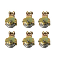 6xWire Rope No Hook Pulley Block 2Ton Swivel Eye Hoist Hook Snatch Anodized