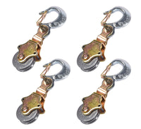 4xWire Rope Pulley Block 1Ton Swivel Eye Hoist Hook Snatch Block Sheave Anodized