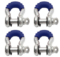 3/4" Galv D-Ring Bow Shackle 10500LB w Blue Plastic noise vibration Protector
