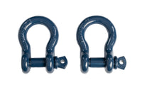 2x 7/8" Bow Shackle D-Ring 6.5 Ton BLUE w 1" Clevis Screw Pin 14000 lbs Hummer