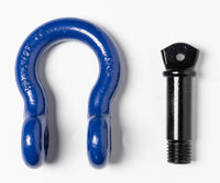 Two Open Box BLUE D-Ring 7/8" Bow Shackle w black pin 10500 LB Capacity Jeep CJ
