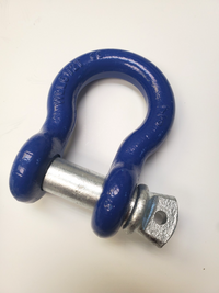 x2 OPEN BOX Bow Shackle Blue 7/8" DRing 6.5 Ton w 1" Galv Clevis Screw Pin 14000