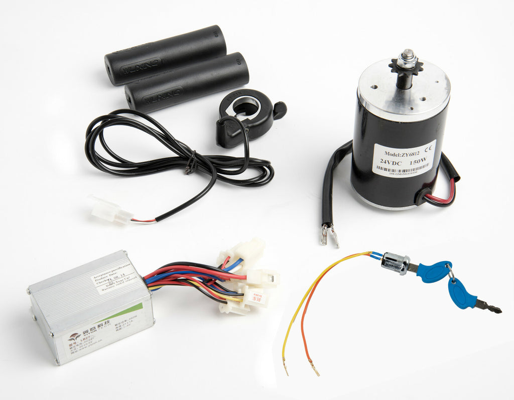 150W Scooter Electric Motor w Sprocket+Speed Controller+Thumb Throttle+Key Lock