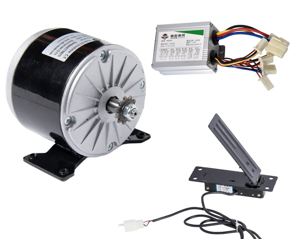 350 W 36 V GoKart electric motor 1016 kit speed controller & Foot Pedal Throttle