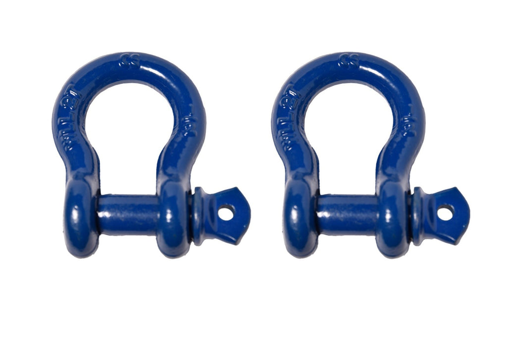 2x 1/2" Bow Shackle Blue w Clevis Screw Pin Anchor 2 TON 4400 lbs capacity
