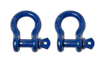 2x 1/2" Bow Shackle Blue w Clevis Screw Pin Anchor 2 TON 4400 lbs capacity