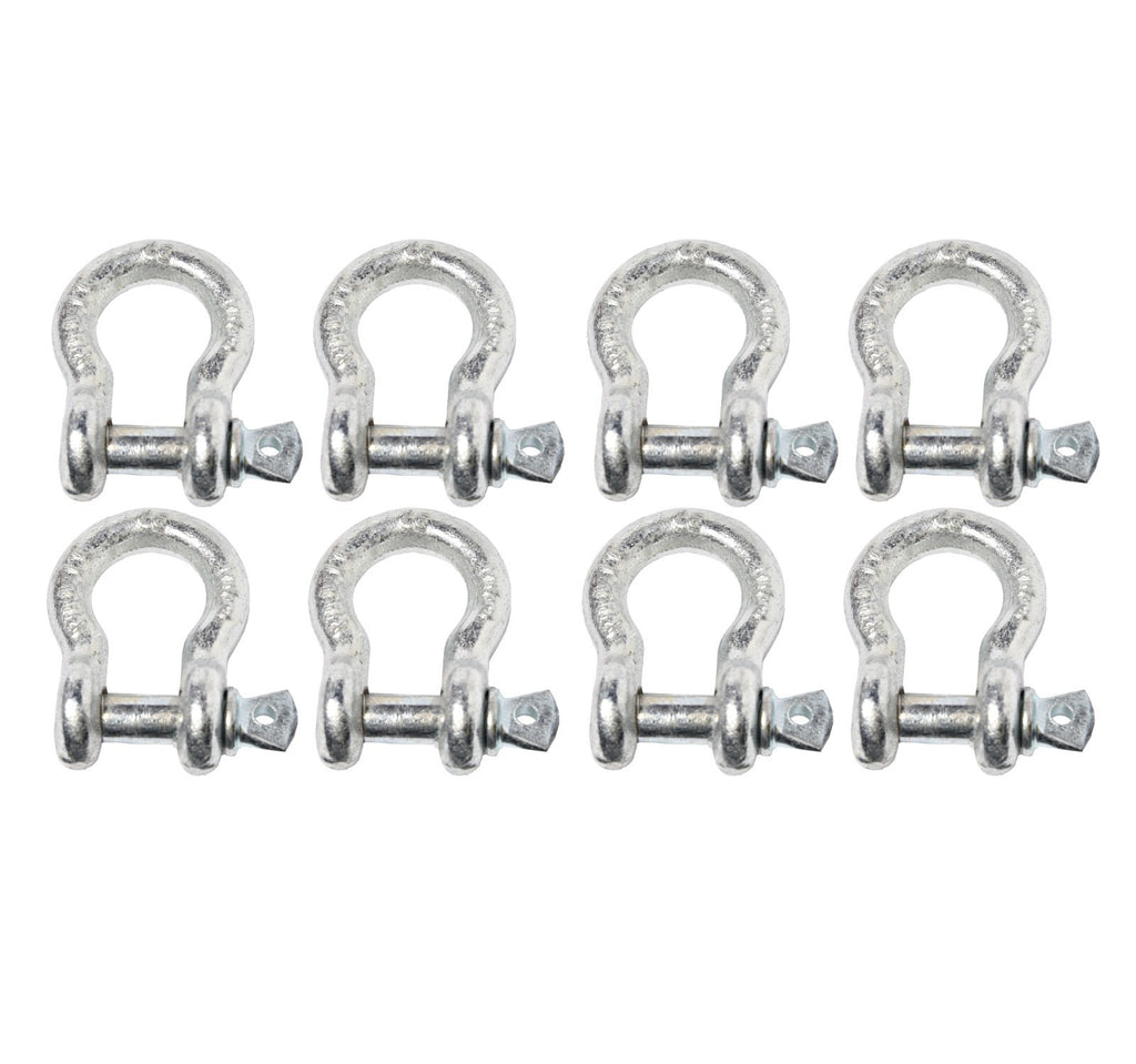8x 3/8" Bow Shackle D-Ring w Clevis Screw Pin Anchor WLL 1 TON 2200 lbs capacity