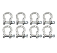 8x 3/8" Bow Shackle D-Ring w Clevis Screw Pin Anchor WLL 1 TON 2200 lbs capacity