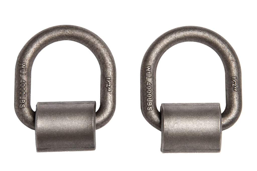 2x D Ring 1/2" Weld-On Tie Down Flatbed Truck Trailer Ratchet Strap Cargo Anchor