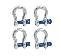 8 Pack 5/8" Galv Blue Bow Shackle D-Ring w 3/4" Clevis Screw Pin WLL 7000 lbs