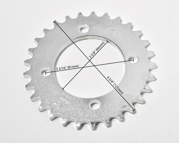#420 29-Tooth Sprocket With Free Wheel - Fits ATV, Quad, Go-Kart, Bike, 1/2" Pitch