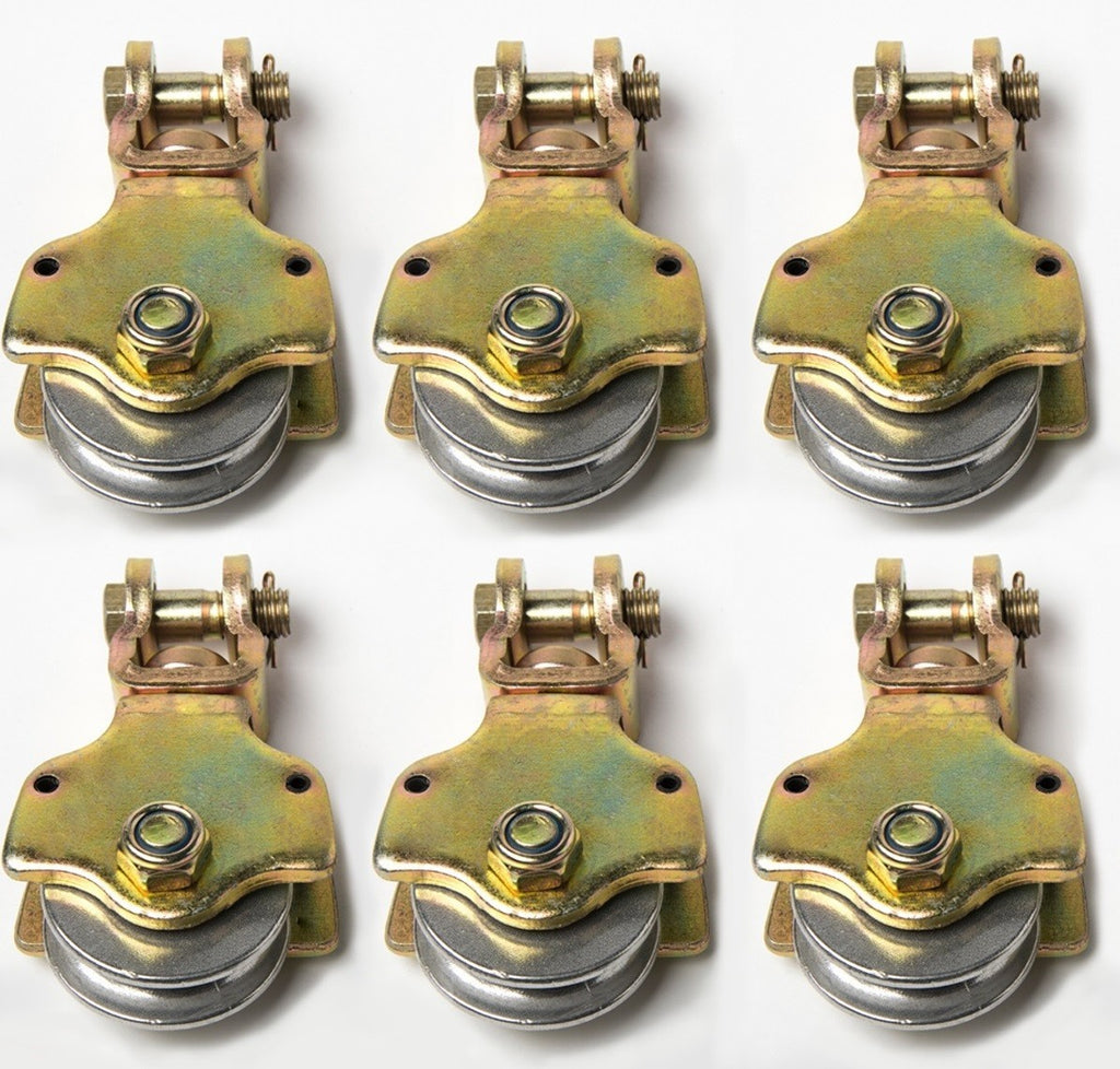 6xWire Rope No Hook Pulley Block 2Ton Swivel Eye Hoist Hook Snatch Anodized