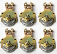 6xWire Rope No Hook Pulley Block 2Ton Swivel Eye Hoist Hook Snatch Anodized