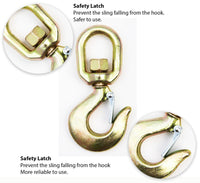 2 Swivel Eye Hook 3 Ton Hoist Lifting Rigging G70 w Latch 5/8" Alloy Steel Crane