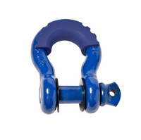 Pair of 3/4" Blue Bow Shackle 10500LB w Blue Plastic noise vibration Protector