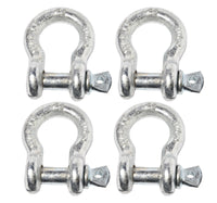 4x 3/8" Bow Shackle D-Ring w Clevis Screw Pin Anchor WLL 1 TON 2200 lbs capacity