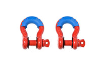 2x 3/4" Red DRing Bow Shackle 10500LB w Blue Plastic noise vibration Protector