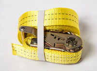 Yellow Ratchet Strap 1.5"x15' 4000lb J Hook Heavy Duty Tie Down f Cargo ATV UTV