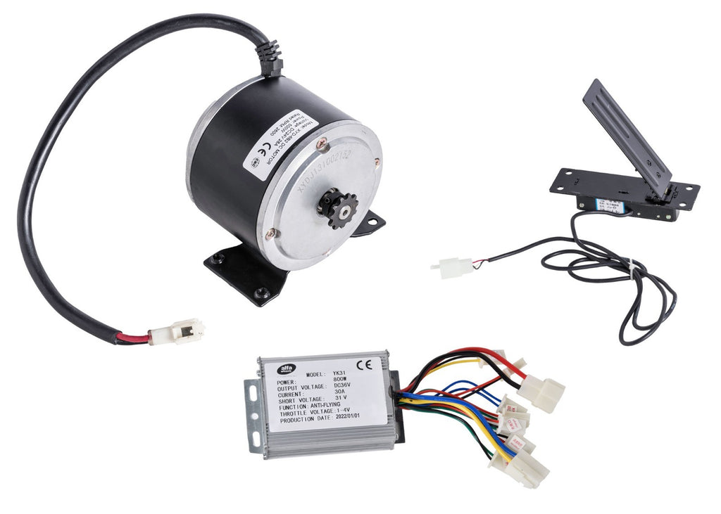 Electric Motor Kit Cart Over Volt 500 Watt 36V  Currie XYD-6B2 + Foot Pedal