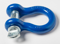 Open Box 4x 7/8" Bow Shackle Rigging BLUE  Zinc Plated Clevis Screw Pin 14000lbs