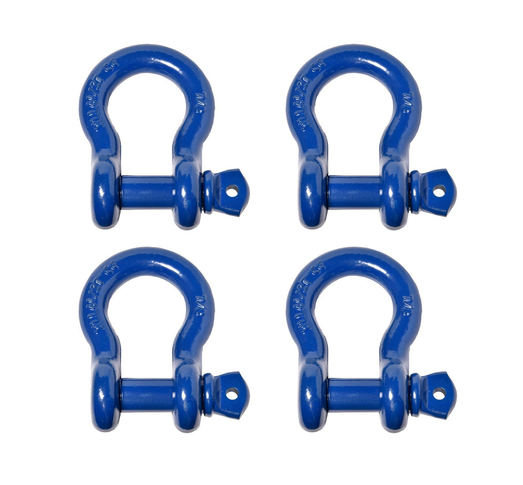 Open Box 4 Pack Blue 7/8" 6.5T Clevis Screw Pin Anchor Bow Shackle Rigging
