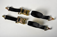 4x Black Ratchet Strap J Hook 1.5"x15' 4000lb Heavy Duty Tie Down Cargo ATV UTV