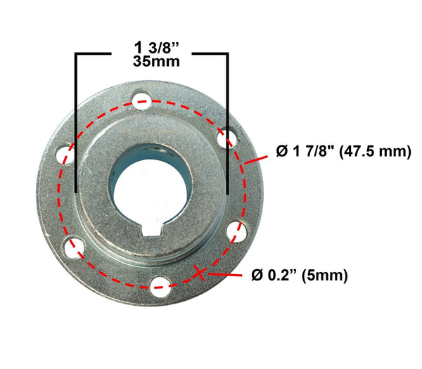 10xAxle Shaft Keyed Hub 3/4