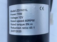 Wiper Left Angle Reversible Electric Worm Motor 12V 70W DC 35 50 RPM High Torque