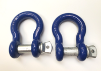 OPENBOX 2x Bow Shackle Blue 7/8" D-Ring 6.5 Ton w 1" Galv Clevis Screw Pin 14000
