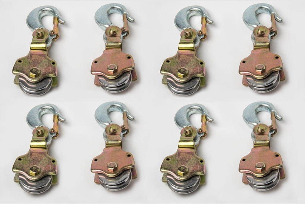 8xWire Rope Pulley Block 2Ton Swivel Eye Hoist Hook Snatch Block Sheave Anodized