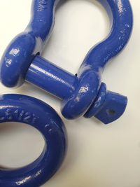 2x Bow Shackle Blue 7/8" D-Ring 6.5 Ton w 1" Clevis Screw Pin 14000 lbs Hummer