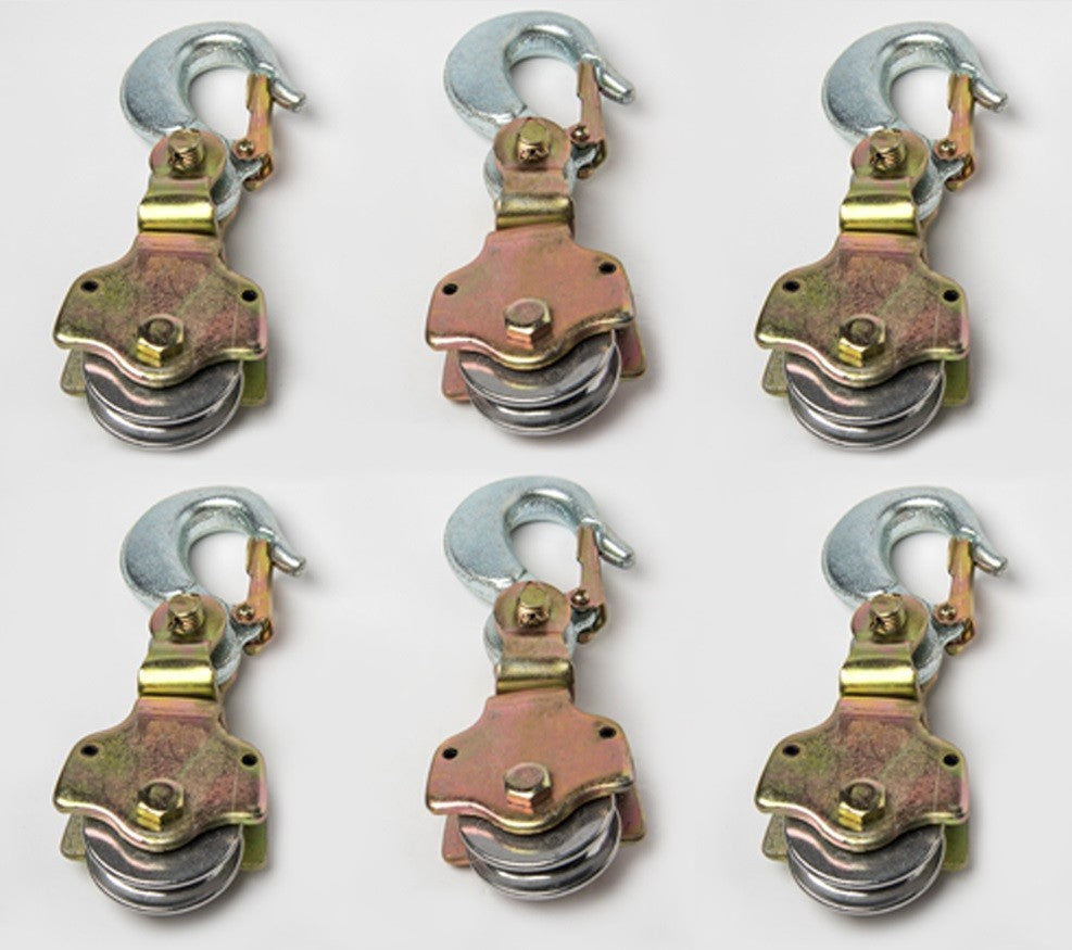 6xWire Rope Pulley Block 2Ton Swivel Eye Hoist Hook Snatch Block Sheave Anodized