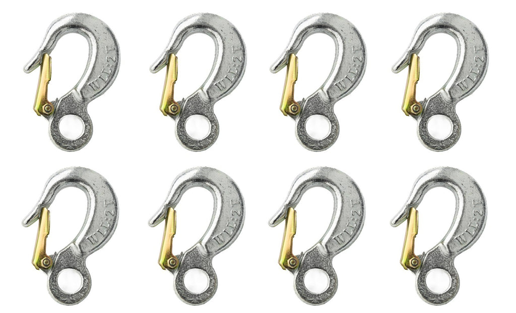 8 pack Sling Hook With Safety Latch  2 Ton WLL New Rigging Pulley Heavy Duty