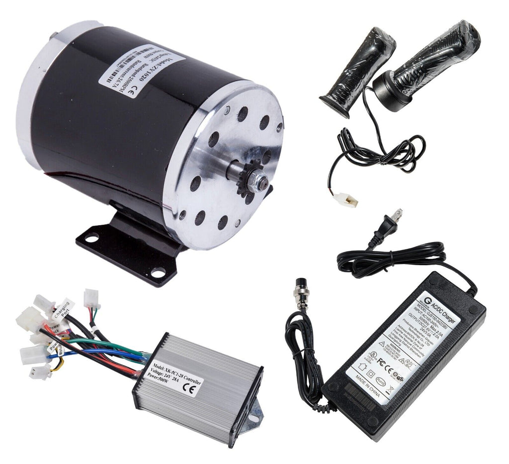 500 W 24 V electric 1020 motor kit w base, controller Throttle charger f scooter