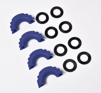 4x Bow Shackles 3/4"+Blue Plastic Anti Noise Vibration Protector Screw Pin 4.75T